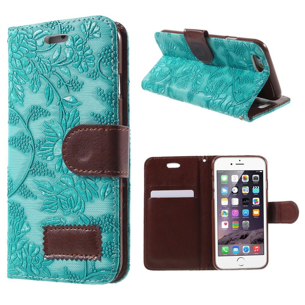 Wallet Case für Apple iPhone 6 6S Handy Tasche Elegant Flowers Blumen Muster