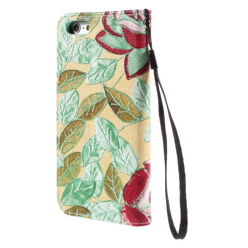 Wallet Case für Apple iPhone 6 6S Handy Tasche Elegant Flowers Book Etui