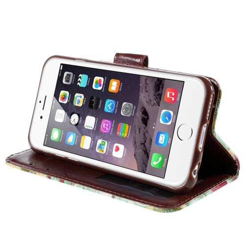 Wallet Case für Apple iPhone 6 6S Handy Tasche Elegant Flowers Book Etui