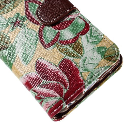 Wallet Case für Apple iPhone 6 6S Handy Tasche Elegant Flowers Book Etui