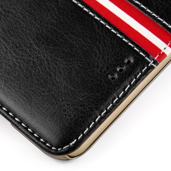 Wallet Case für Apple iPhone 6 6S Handy Tasche Book Style Luxury Stripe