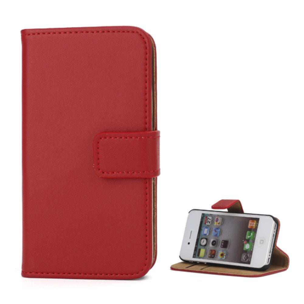Wallet Case für Apple iPhone 4 4S Genuine Split Echt Leder