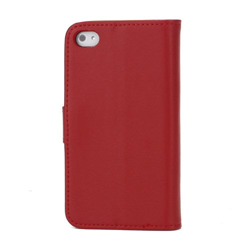 Wallet Case für Apple iPhone 4 4S Genuine Split Echt Leder