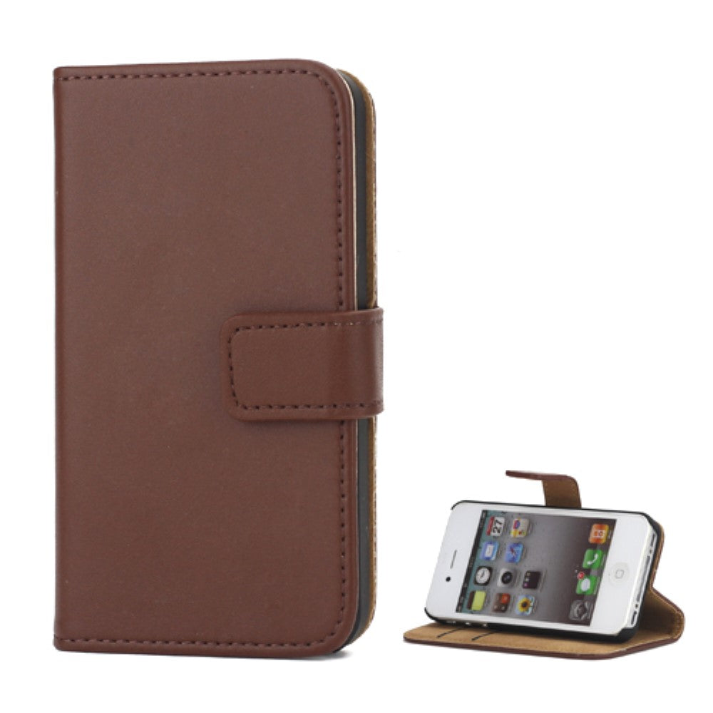 Wallet Case für Apple iPhone 4 4S Genuine Split Echt Leder