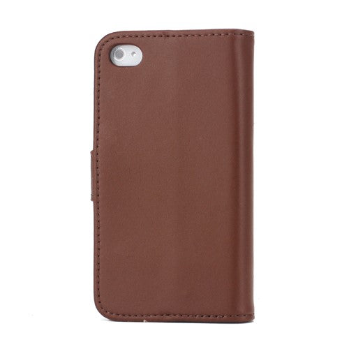 Wallet Case für Apple iPhone 4 4S Genuine Split Echt Leder