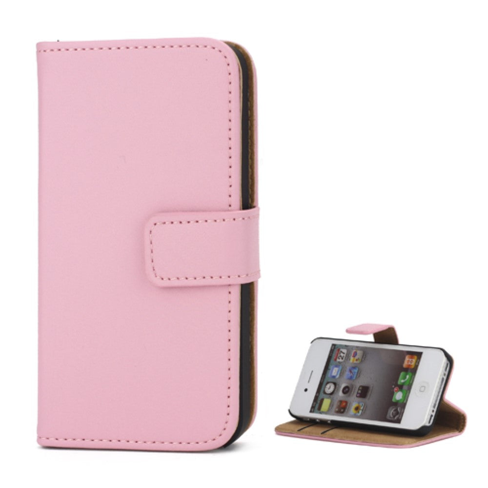 Wallet Case für Apple iPhone 4 4S Genuine Split Echt Leder