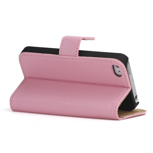 Wallet Case für Apple iPhone 4 4S Genuine Split Echt Leder