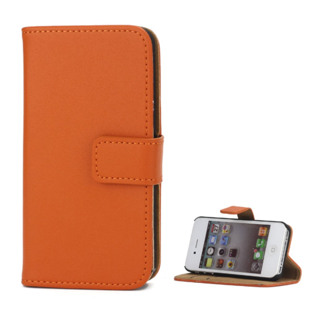 Wallet Case für Apple iPhone 4 4S Genuine Split Echt Leder