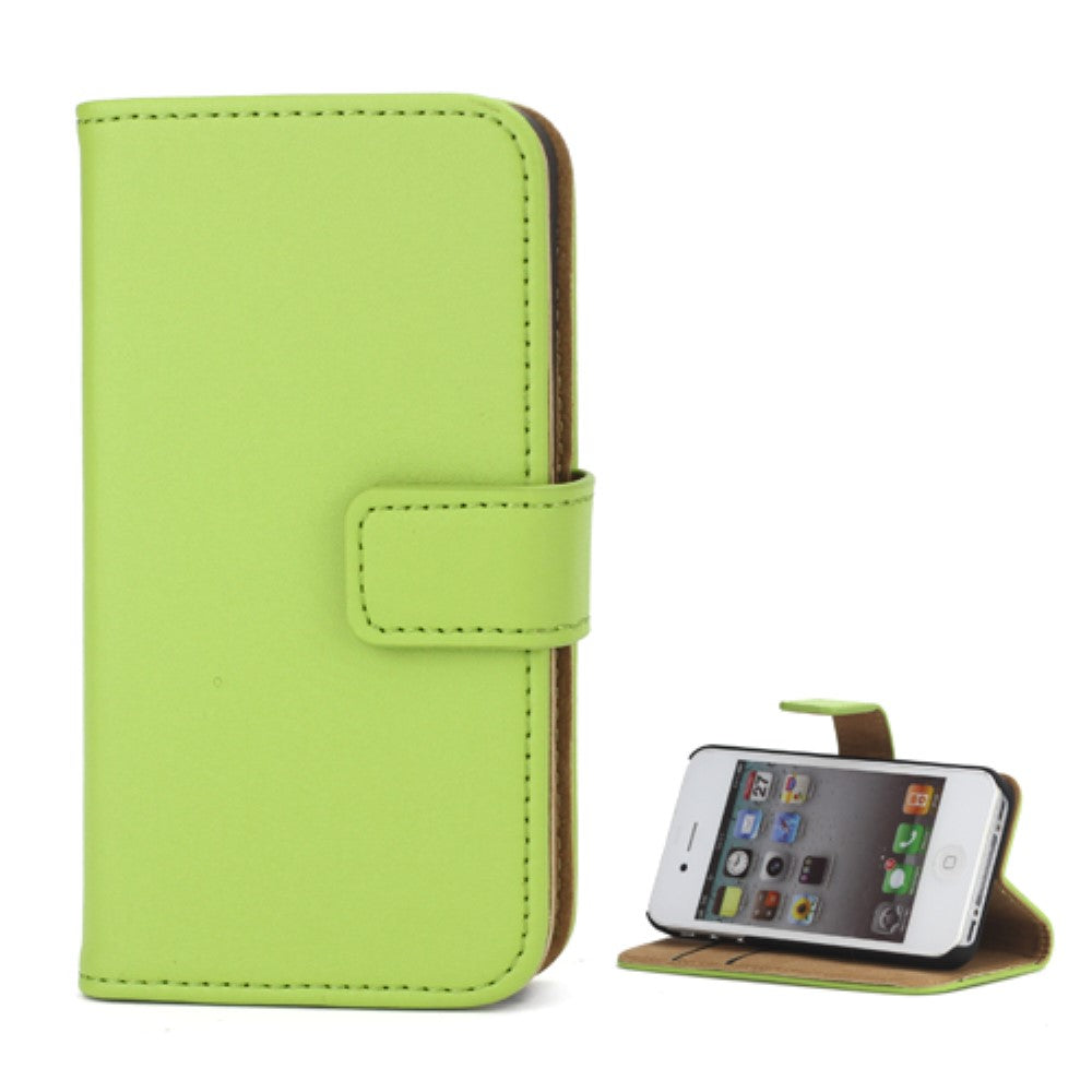 Wallet Case für Apple iPhone 4 4S Genuine Split Echt Leder