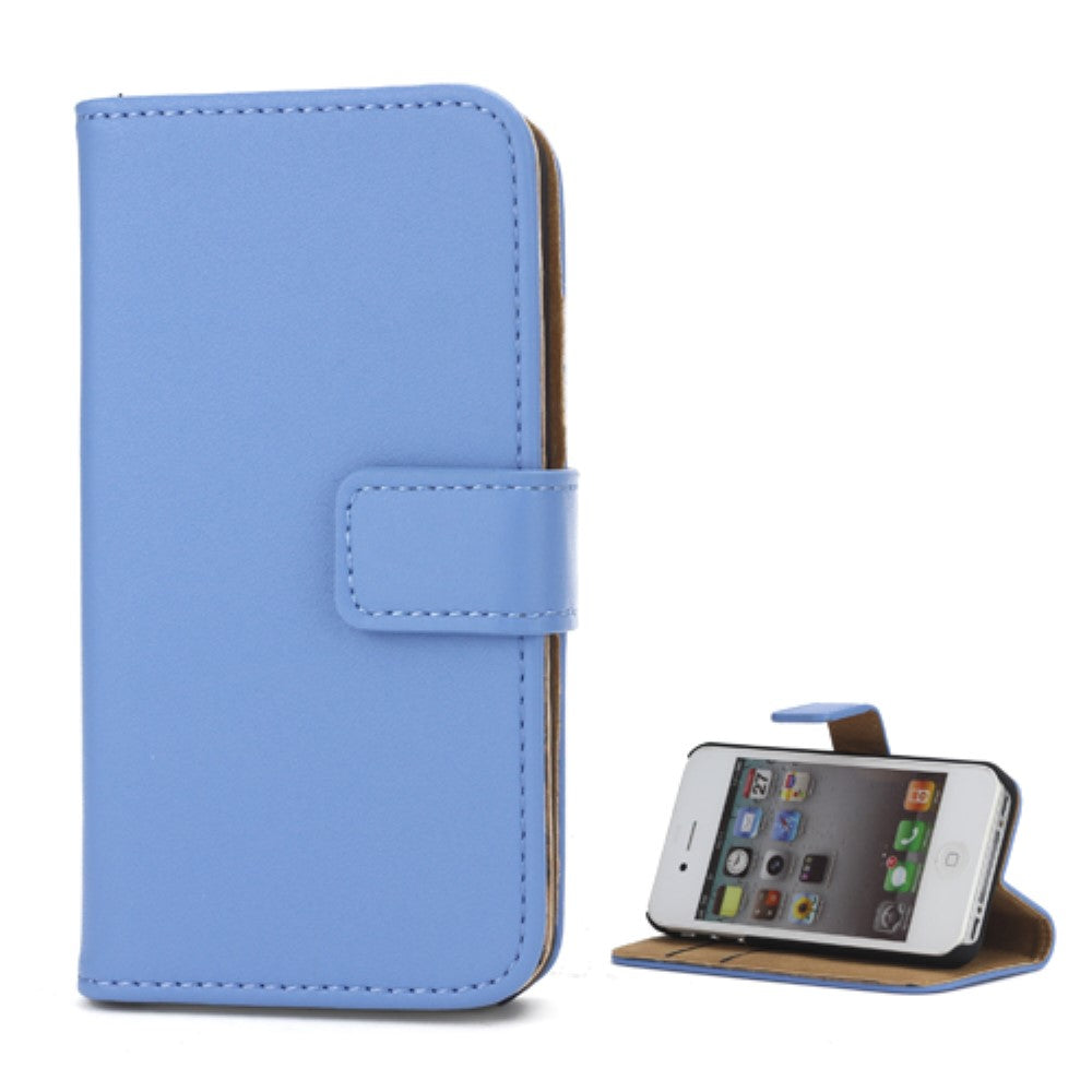 Wallet Case für Apple iPhone 4 4S Genuine Split Echt Leder