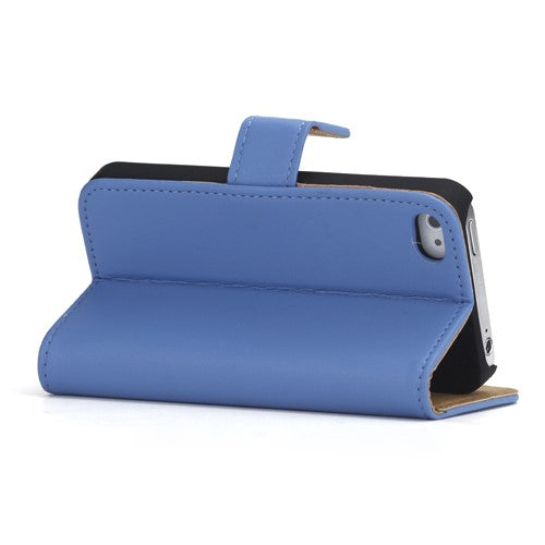 Wallet Case für Apple iPhone 4 4S Genuine Split Echt Leder