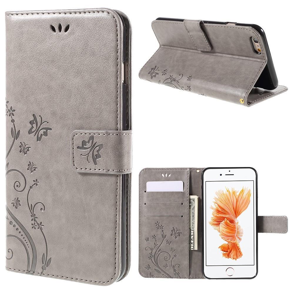 Wallet Case für Apple iPhone 6 6S Handy Tasche Butterfly Flower Motiv