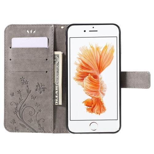 Wallet Case für Apple iPhone 6 6S Handy Tasche Butterfly Flower Motiv