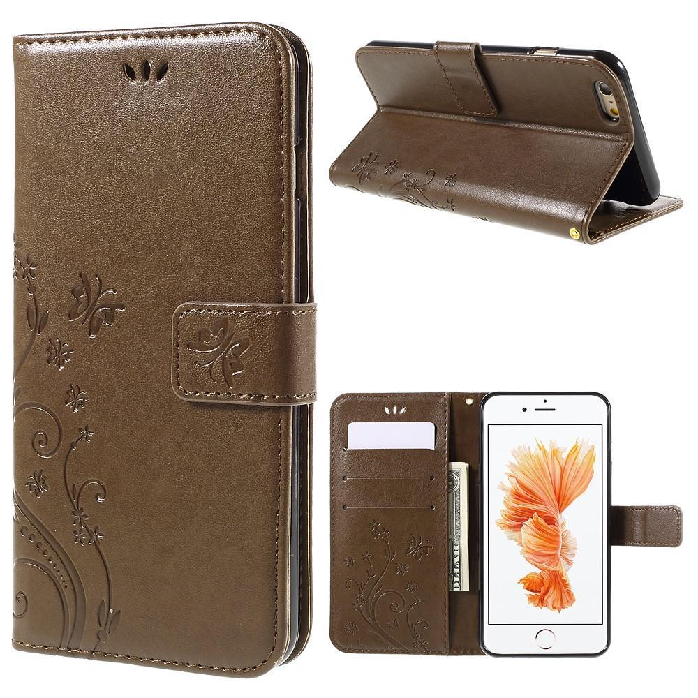 Wallet Case für Apple iPhone 6 6S Handy Tasche Butterfly Flower Motiv