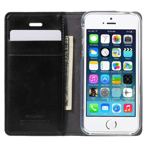 Wallet Case für Apple iPhone SE 5 5S Mercury GOOSPERY Blue Moon Book Etui