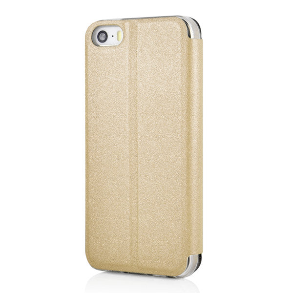 Wallet Case für Apple iPhone SE 5 5S Window View Metal Slide Touch
