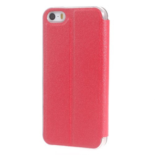 Wallet Case für Apple iPhone SE 5 5S Window View Metal Slide Touch