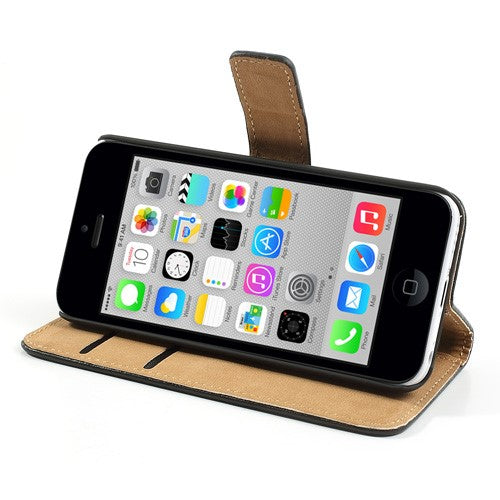 Wallet Case für Apple iPhone 5C Genuine Split Echt Leder