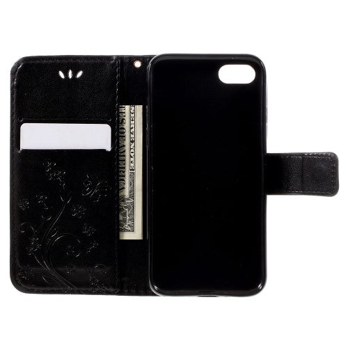 Wallet Case für Apple iPhone 8 7 SE 2020 Butterfly Flower Motiv