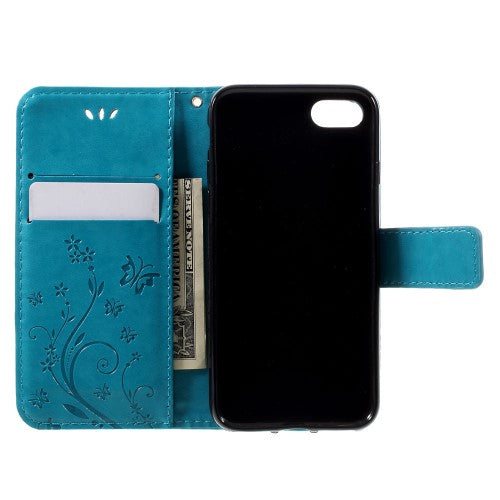Wallet Case für Apple iPhone 8 7 SE 2020 Butterfly Flower Motiv
