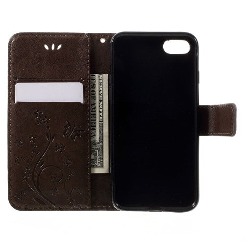 Wallet Case für Apple iPhone 8 7 SE 2020 Butterfly Flower Motiv