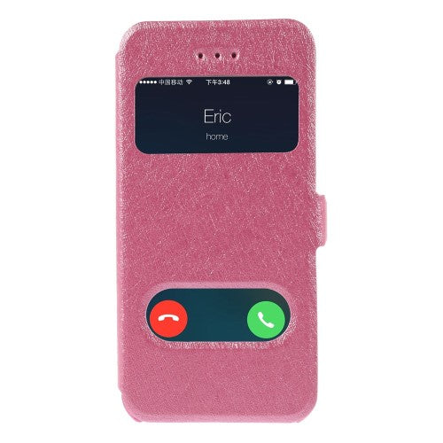 Wallet Case für Apple iPhone SE 5 5S Dual Window View Silk Book Etui