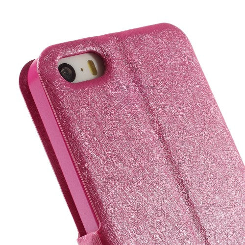 Wallet Case für Apple iPhone SE 5 5S Dual Window View Silk Book Etui