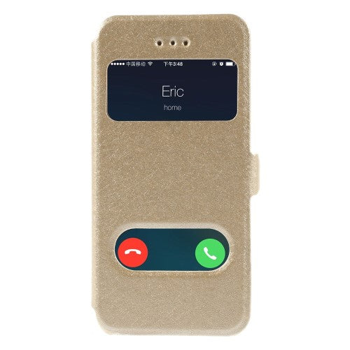 Wallet Case für Apple iPhone SE 5 5S Dual Window View Silk Book Etui