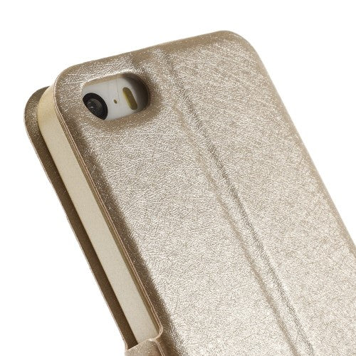 Wallet Case für Apple iPhone SE 5 5S Dual Window View Silk Book Etui