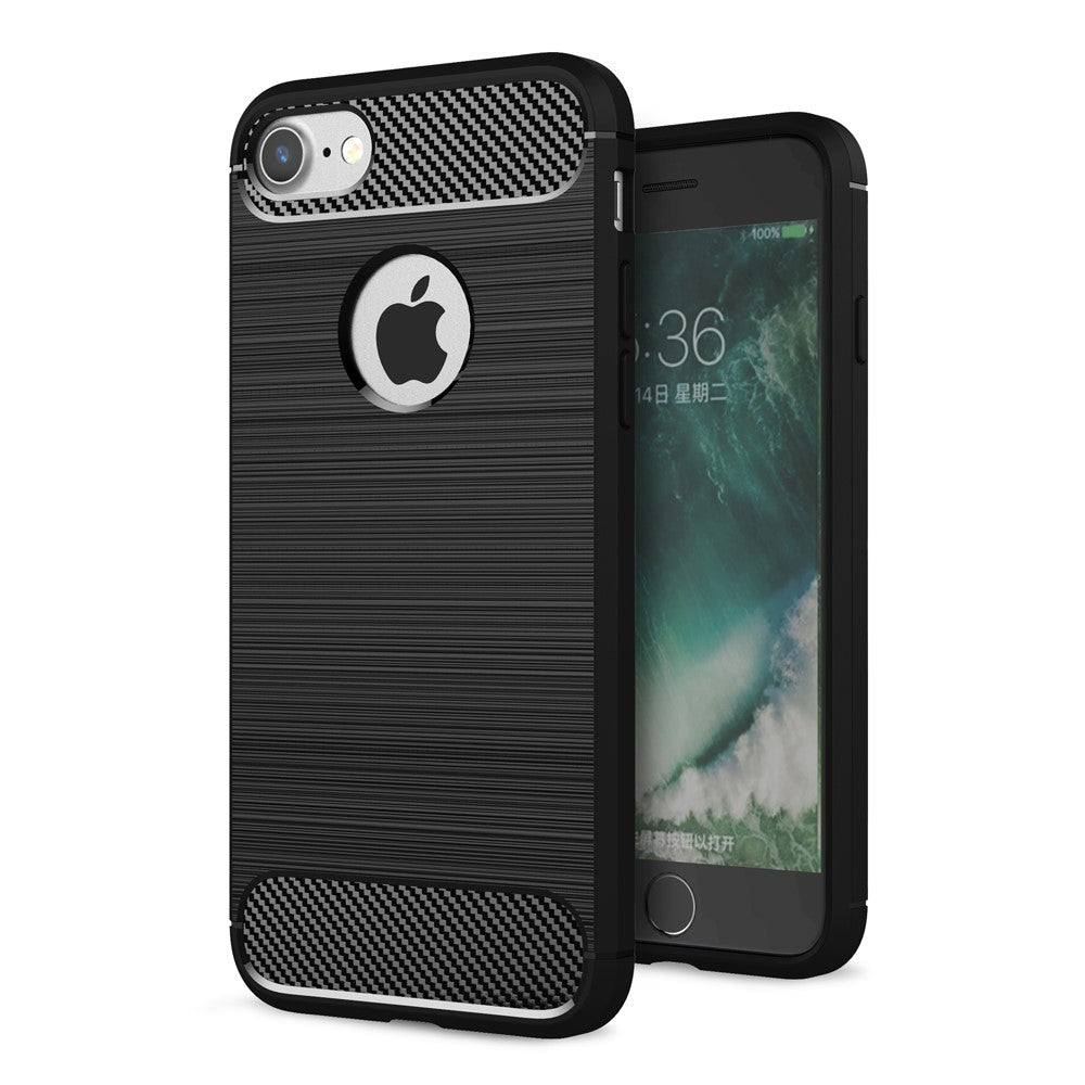 TPU Case für Apple iPhone 8 7 Carbon Skin Brushed