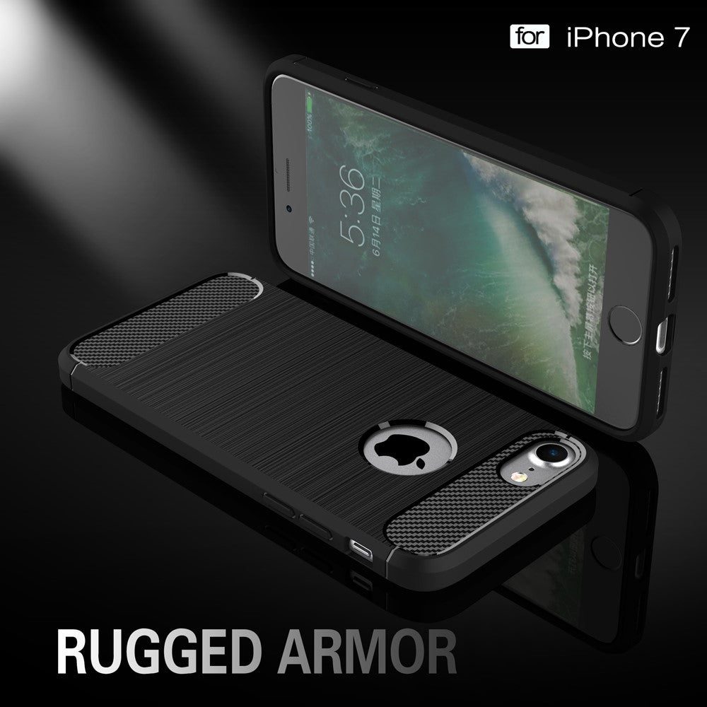 TPU Case für Apple iPhone 8 7 Carbon Skin Brushed