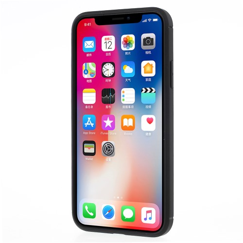TPU Case für Apple iPhone XS X Carbon Skin Brushed
