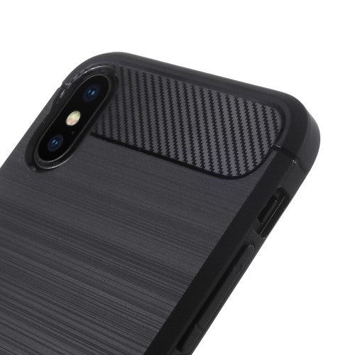 TPU Case für Apple iPhone XS X Carbon Skin Brushed