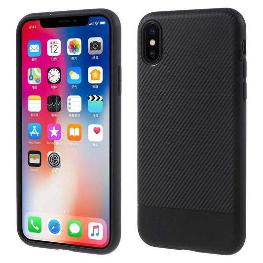 TPU Case für Apple iPhone XS X Soft Carbon Fiber Muster