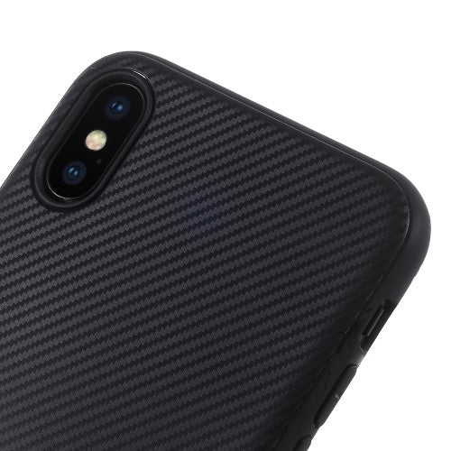 TPU Case für Apple iPhone XS X Soft Carbon Fiber Muster