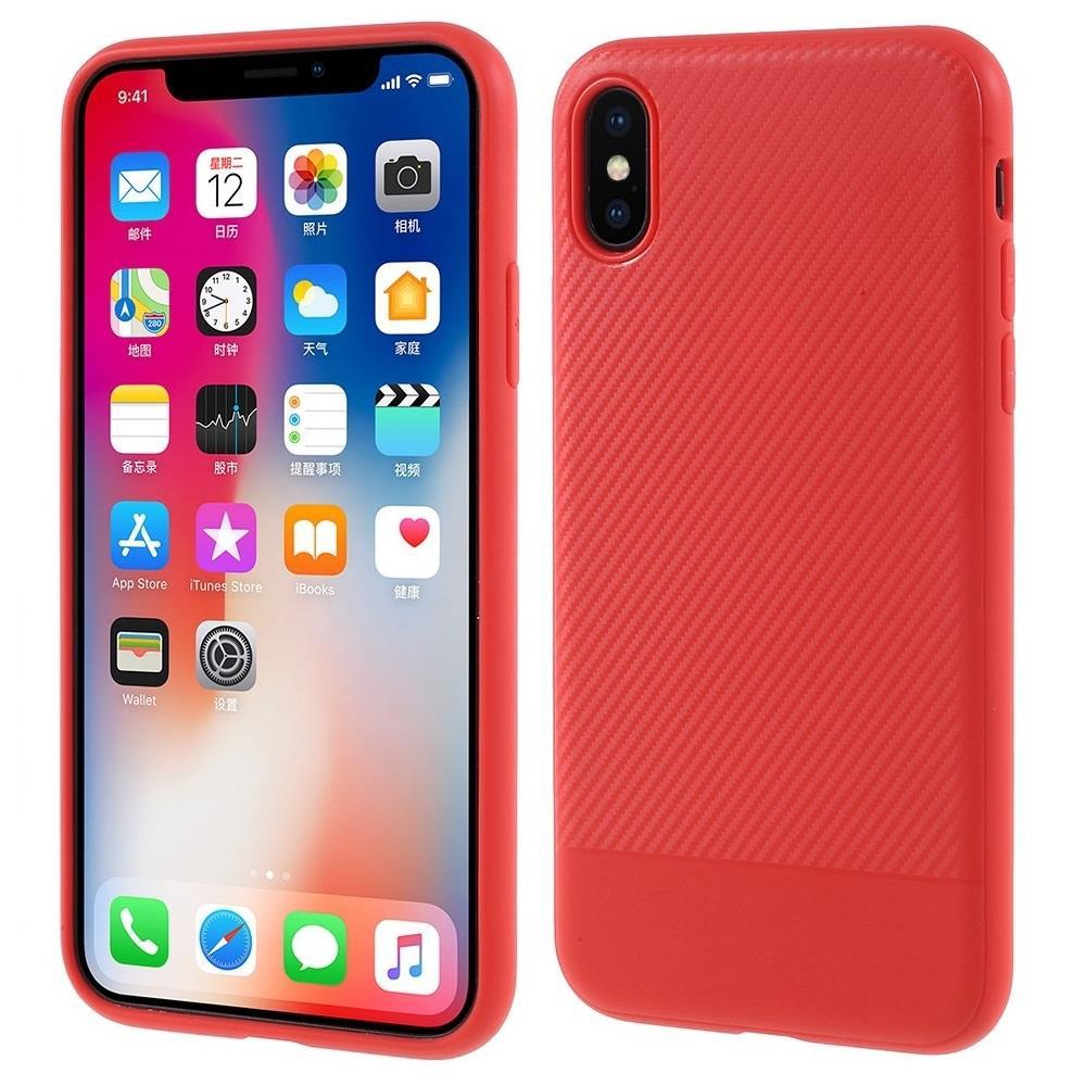 TPU Case für Apple iPhone XS X Soft Carbon Fiber Muster