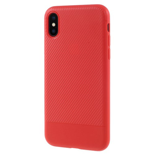 TPU Case für Apple iPhone XS X Soft Carbon Fiber Muster
