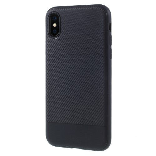 TPU Case für Apple iPhone XS X Soft Carbon Fiber Muster