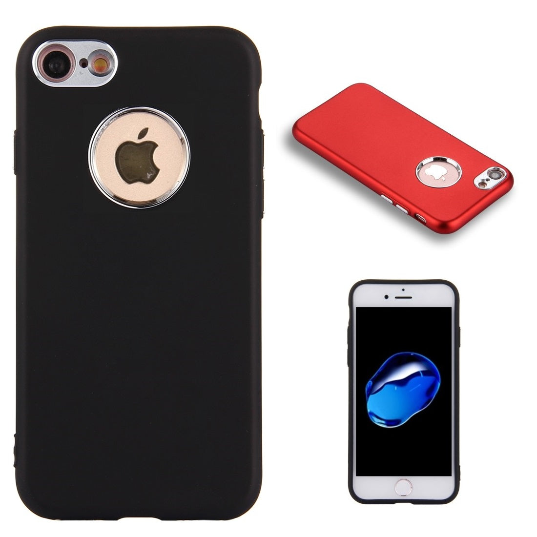TPU Case für Apple iPhone 8 7 SE 2020 Pure Colour Metal Style