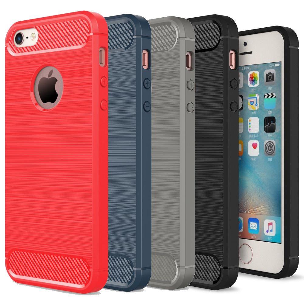 TPU Case für Apple iPhone SE 5 5S Carbon Skin Brushed