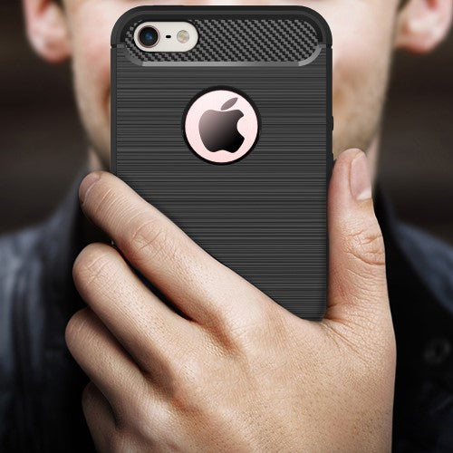TPU Case für Apple iPhone SE 5 5S Carbon Skin Brushed