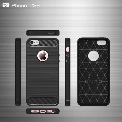 TPU Case für Apple iPhone SE 5 5S Carbon Skin Brushed