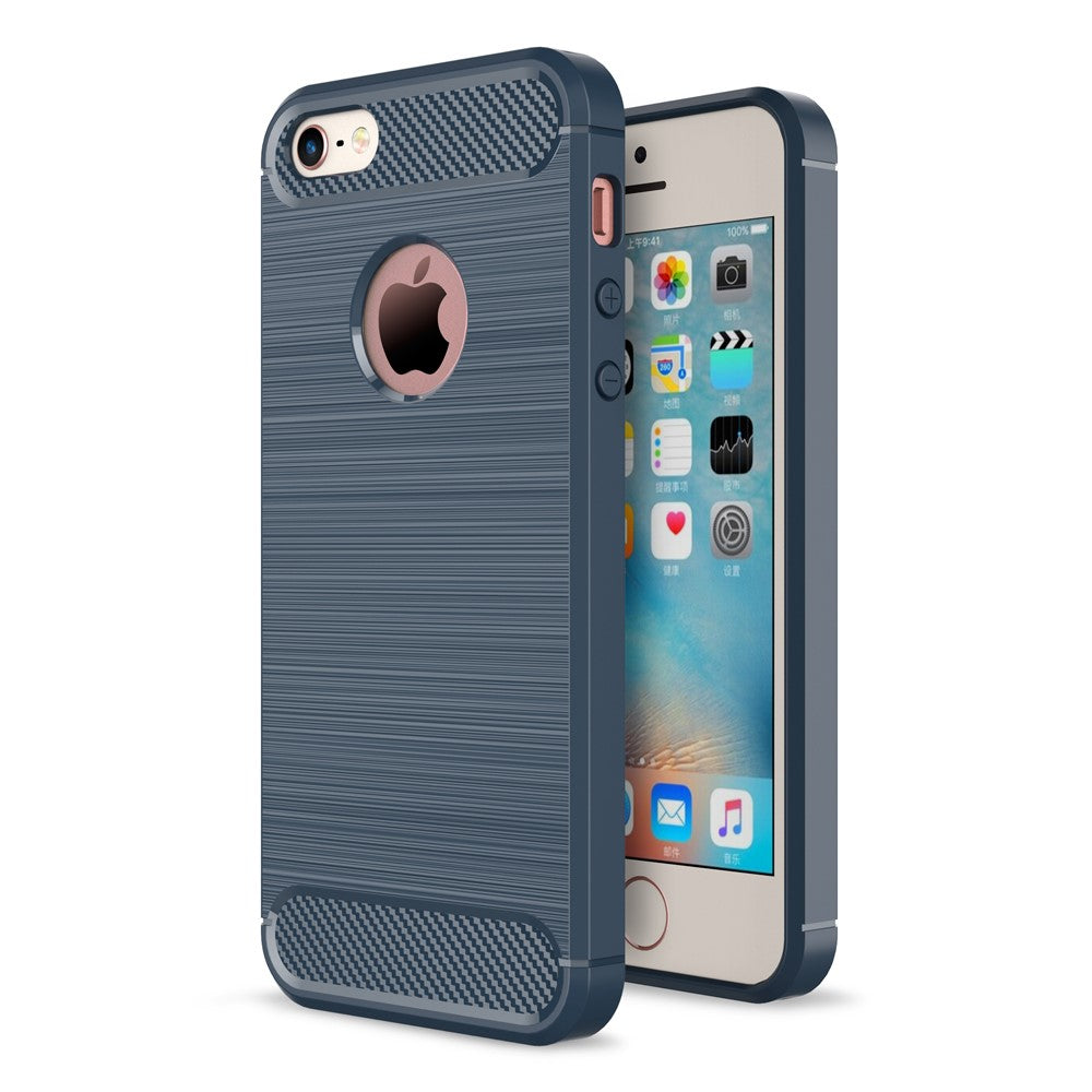 TPU Case für Apple iPhone SE 5 5S Carbon Skin Brushed