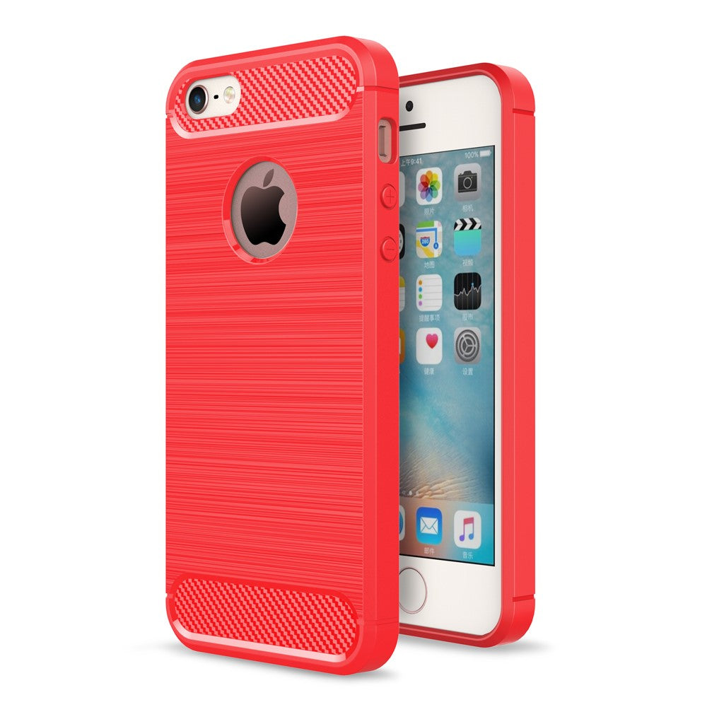 TPU Case für Apple iPhone SE 5 5S Carbon Skin Brushed