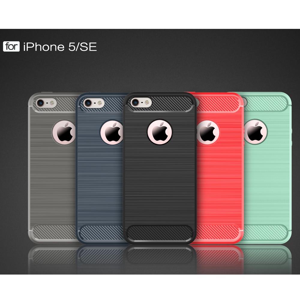 TPU Case für Apple iPhone SE 5 5S Carbon Skin Brushed