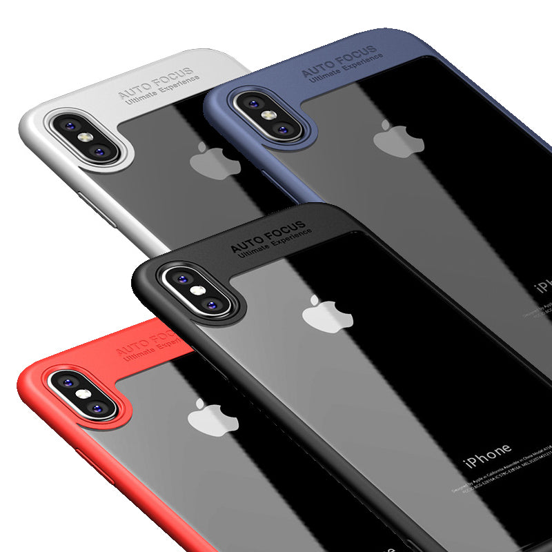 IPAKY TPU Gel Case für Apple iPhone XS X Frame elastisch Transparent