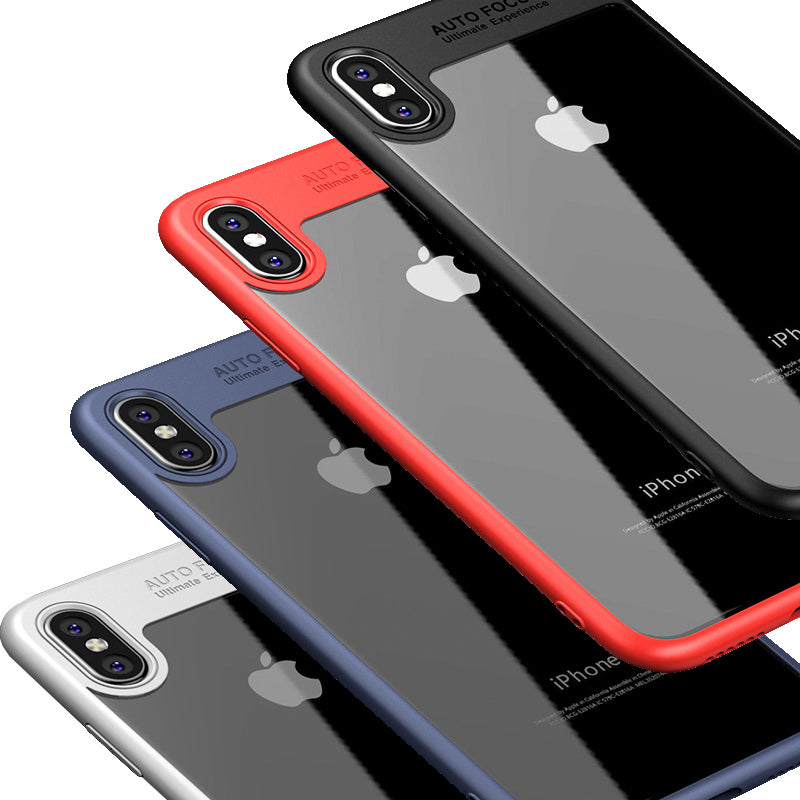 IPAKY TPU Gel Case für Apple iPhone XS X Frame elastisch Transparent