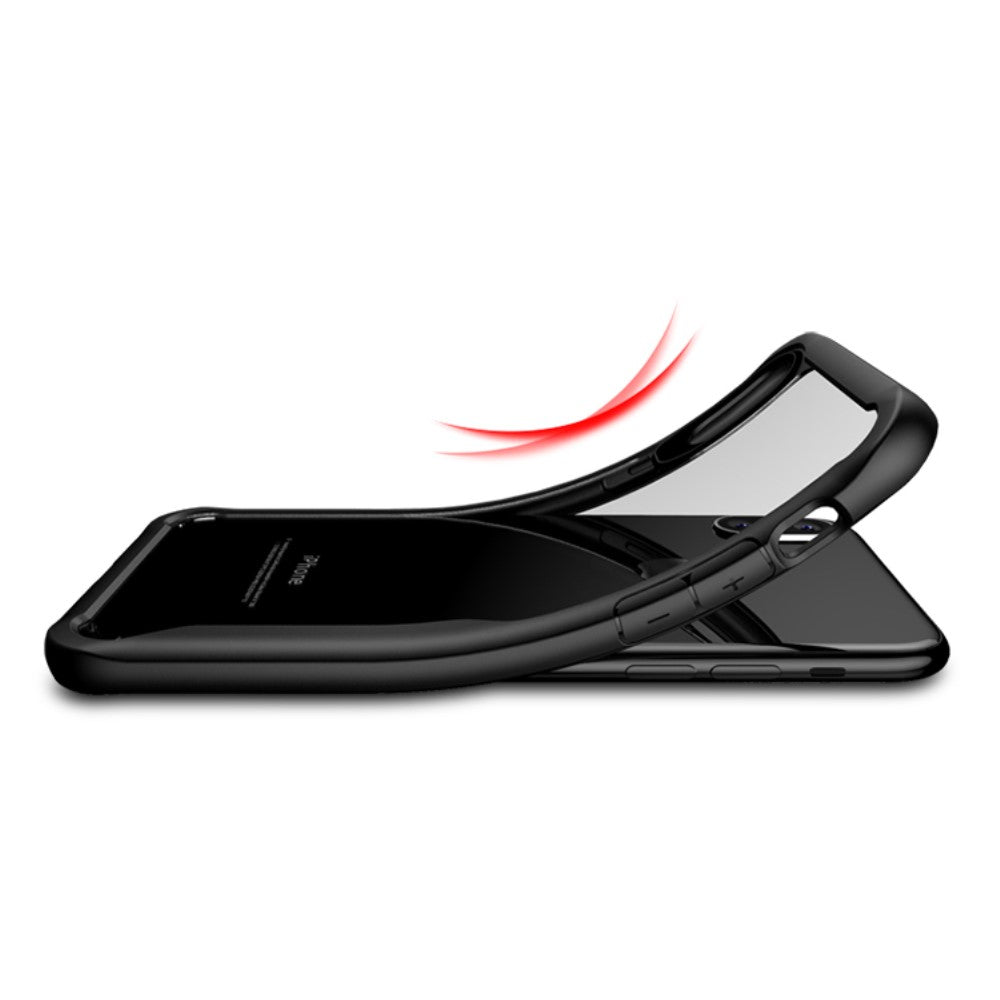 IPAKY TPU Gel Case für Apple iPhone XS X Frame elastisch Transparent