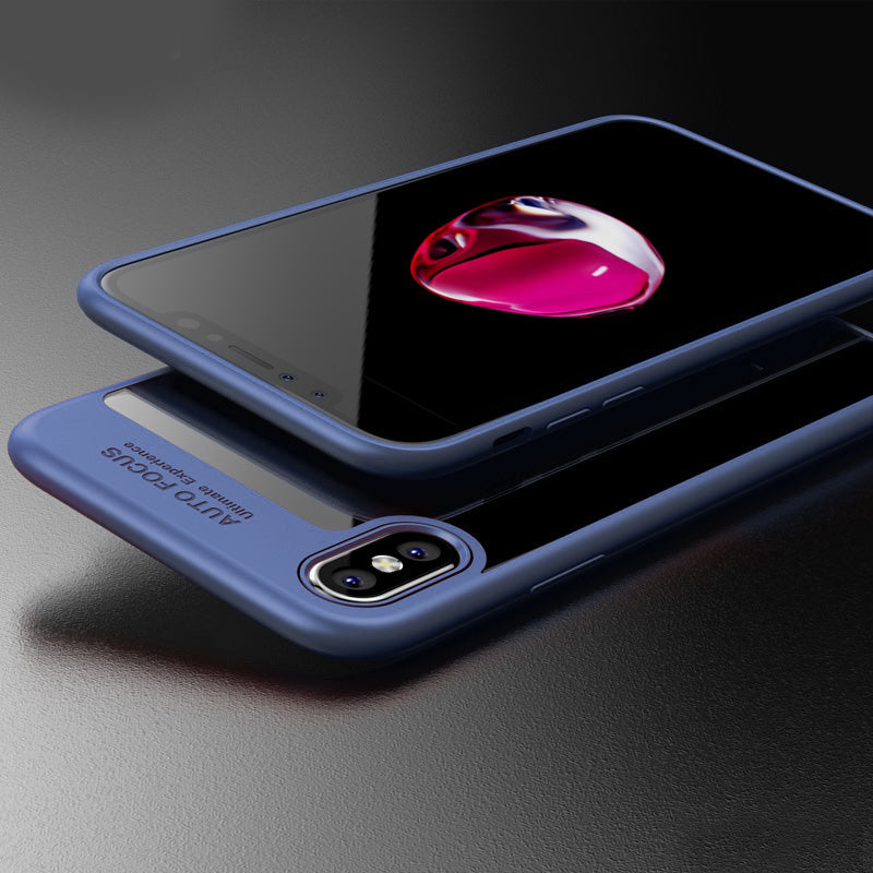 IPAKY TPU Gel Case für Apple iPhone XS X Frame elastisch Transparent