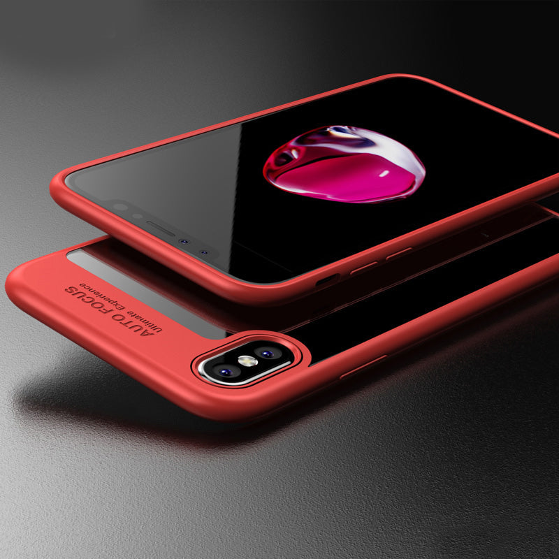 IPAKY TPU Gel Case für Apple iPhone XS X Frame elastisch Transparent